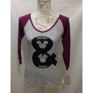 Disney‎ Mickey & Minni T-shirt Women's Maroon